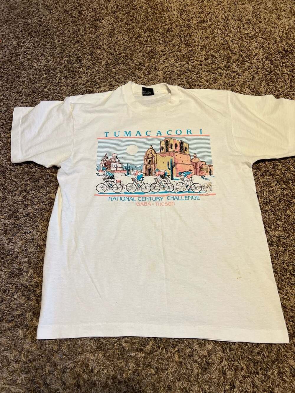 Vintage 1989 Tumacacori National Century Challenge GABA Tucson Cycling T-Shirt S